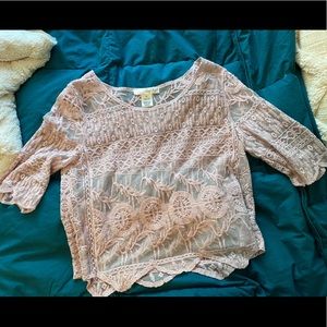 Pink lace blouse